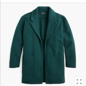 J Crew Open-Front Sweater Blazer Green S
